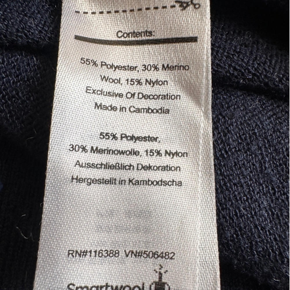 Smartwool V-Neck Sweater Mens Large Navy Blue Merino Wool Blend Excellent - Picture 6 of 8